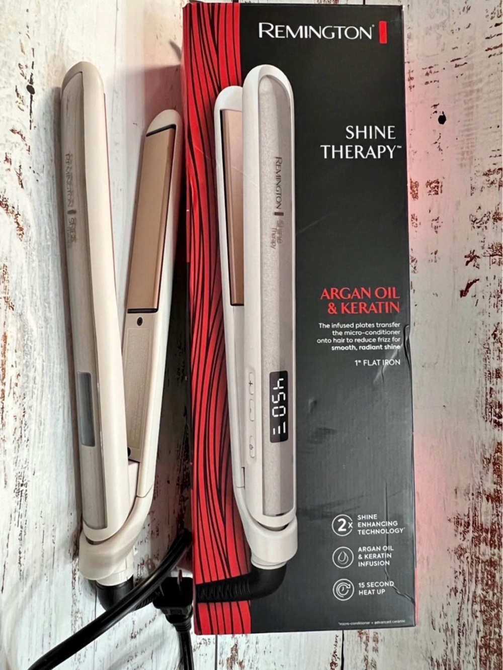Remington Shine Therapy Flat Iron 1” Argan Oil & Keratin Hair Straightener